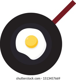 Frying pan, illustration, vector on white background.