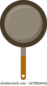 Frying pan, illustration, vector on white background.
