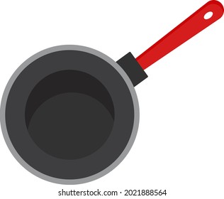 Bratpfanne, Illustration, Vektorgrafik auf weißem Hintergrund.