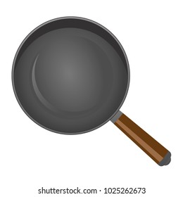 Frying pan isolated. Kitchen utensils for cooking food