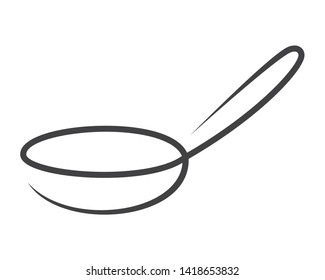 Frying pan isolated on white background. Black frying pan icon. Vector illustration in flat style for web design