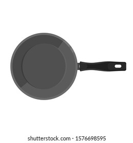 Frying pan isolated on white background. Kitchenware icon vector