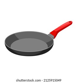 Frying pan isolated on white background. Frying pan. Silhouette symbol. Kitchen utensils for cooking, icon. Vector illustration