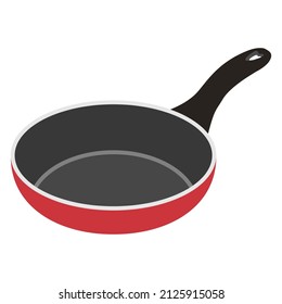 Bratpfanne einzeln auf weißem Hintergrund. Bratpfanne. Silhouettensymbol. Küchenutensilien zum Kochen, Ikone. Vektorgrafik