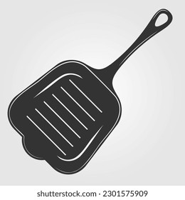 Frying pan isolated on white background. Vector illustration