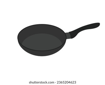 Frying pan isolated on white, vector illustration