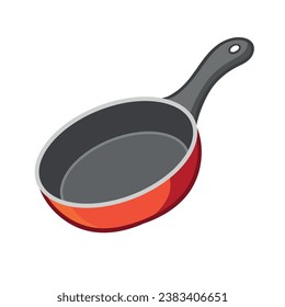 Frying pan isolated on white background. Kitchenware illustration  vector.