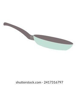 Frying pan isolated on white background. Kitchen utensils for cooking.
