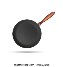 Frying pan isolated on white background. Vector image.