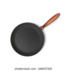 Frying pan isolated on white background. Vector image.
