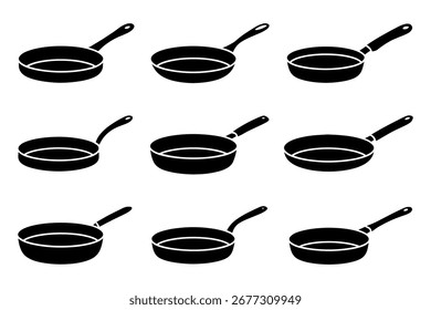  frying pan kitchenware utensil cookware silhouette