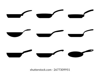  frigideira utensílios de cozinha utensílio silhueta