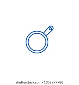 Frying pan line icon concept. Frying pan flat  vector symbol, sign, outline illustration.