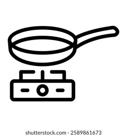 Frying Pan Line Icon Design For Personal And Commercial Use