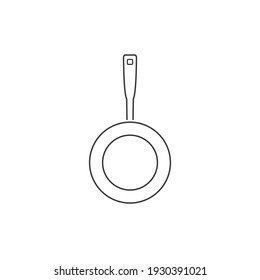 Frying pan line icon in flat style. Vector