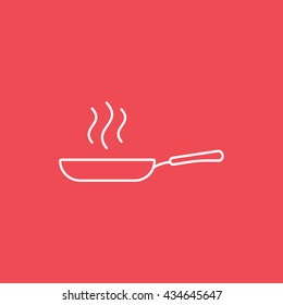 Icono De Línea De Panorámica Frascada En Fondo Rojo
