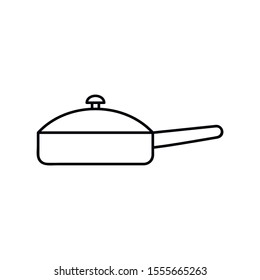 Frying pan line icon for web, mobile and infographics. Isolated on white background, graphic design vector symbols.