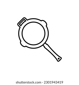 Icono de juego de línea de sartén, logotipo de cocina vectorial