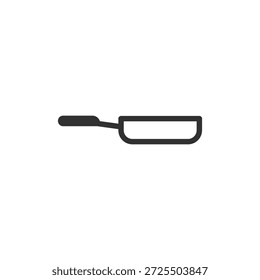 Sartén, icono lineal. Utensilios de cocina y equipo de cocina. Línea con trazo editable.