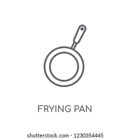 Frying pan linear icon. Modern outline Frying pan logo concept on white background from kitchen collection. Suitable for use on web apps, mobile apps and print media.