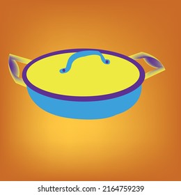 frying pan logo design of company.cooking pan vector art icon design.hot fried pan cooking illustration.kitchen utensil design.frying pan vector design
