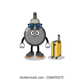 frying pan mascot doing vacation , character design