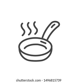 Frying pan minimal icon isolated. Modern outline on white background