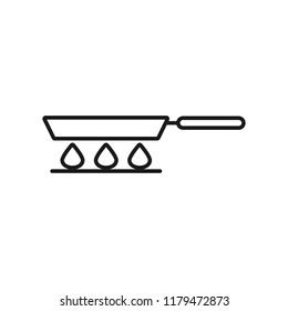 A frying pan on the stove outline icon. Element of kitchen tools icon for mobile concept and web apps. Thin line a frying pan on the stove outline icon can be used for web