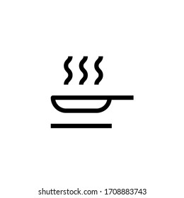 Frying pan on the stove simple black line web icon vector illustration