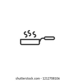 Frying pan outline icon. linear style sign for mobile concept and web design. Fry and roast food simple line vector icon. Symbol, logo illustration. Pixel perfect vector graphics