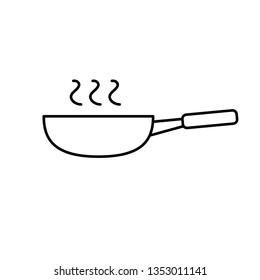 Frying pan outline icon. linear style sign for mobile concept and web design