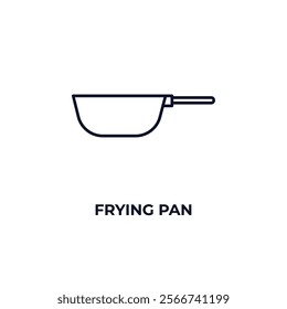 frying pan outline icon. Linear vector from kitchen concept. Thin line frying pan icon isolated on white background