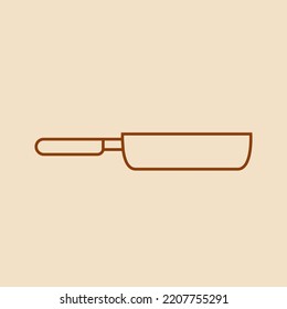 frying pan outline icon simple