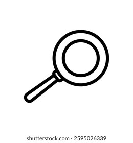 Frying pan outlined icon isolated on white background. Cookware and kitchen utensil vector illustrations.