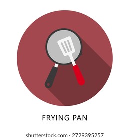Frying Pan Rounded Flat Color Icon, Mini Illustration Relate To Food, Gastronomy. Use For Modern Concept, Ui, Ux Web And App Development.