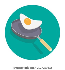 Frying pan with scrambled eggs