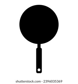 Frying pan silhouette icon. Cooking utensil. Vector.