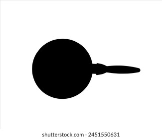 Ilustración vectorial de silueta de sartén sobre fondo blanco