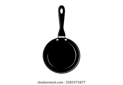 Frying Pan Silhouette Vector isolated on a white background