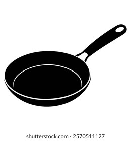 frying pan Silhouette vector with white background