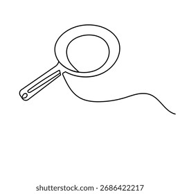Sartén de una sola línea art   icono   Dibujo continuo de una línea de Ilustración vectorial de contorno 