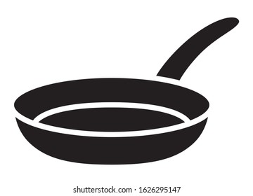 Frying pan skillet or frypan flat vector icon for cooking apps and websites