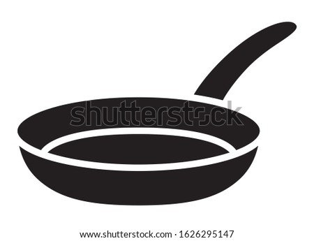 Frying pan skillet or frypan flat vector icon for cooking apps and websites