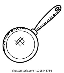 
Frying pan or skillet pan hand drawn icon
