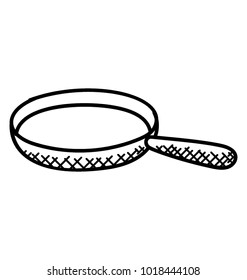 
Frying pan or skillet pan hand drawn icon
