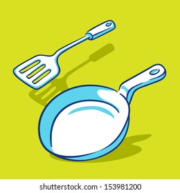 Frying Pan and spatula - Blue Series