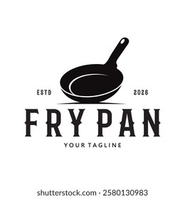 frying pan and spatula logo, kitchen cooking equipment, for business, company, restaurant