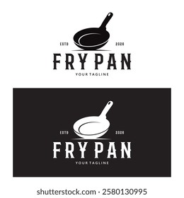 frying pan and spatula logo, kitchen cooking equipment, for business, company, restaurant