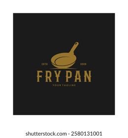 frying pan and spatula logo, kitchen cooking equipment, for business, company, restaurant