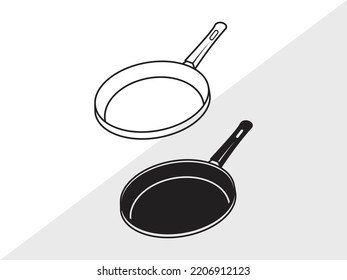 Frying Pan SVG Printable Vector Illustration